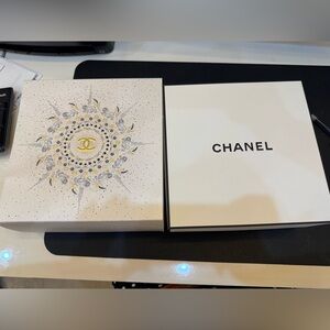 CHANEL White, Blue, and Gold Decorative Box with packaging